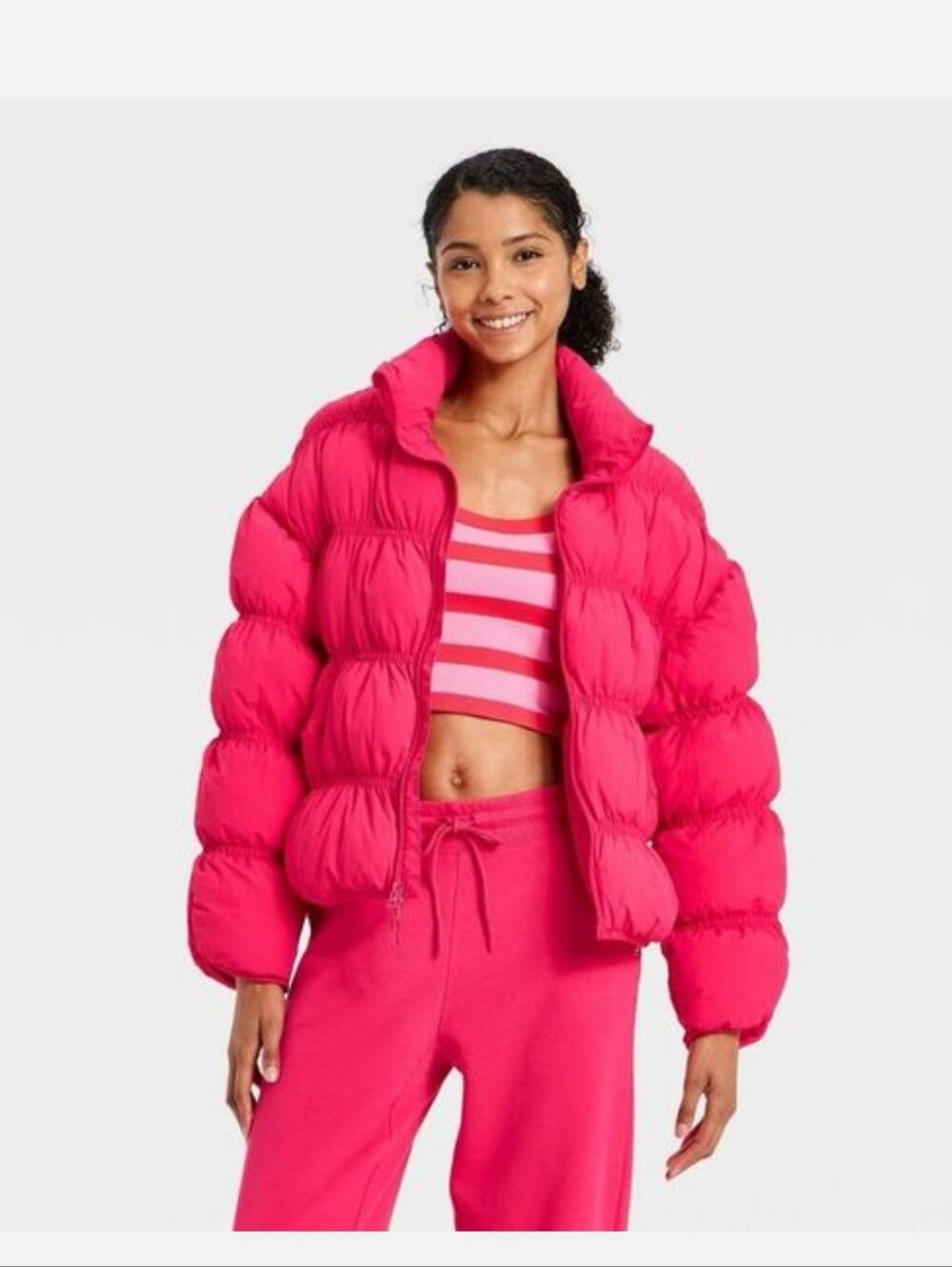NWT! JoyLab, Women's Puffer Jacket - Azalea/Dark Pink, MSRP $45